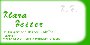 klara heiter business card